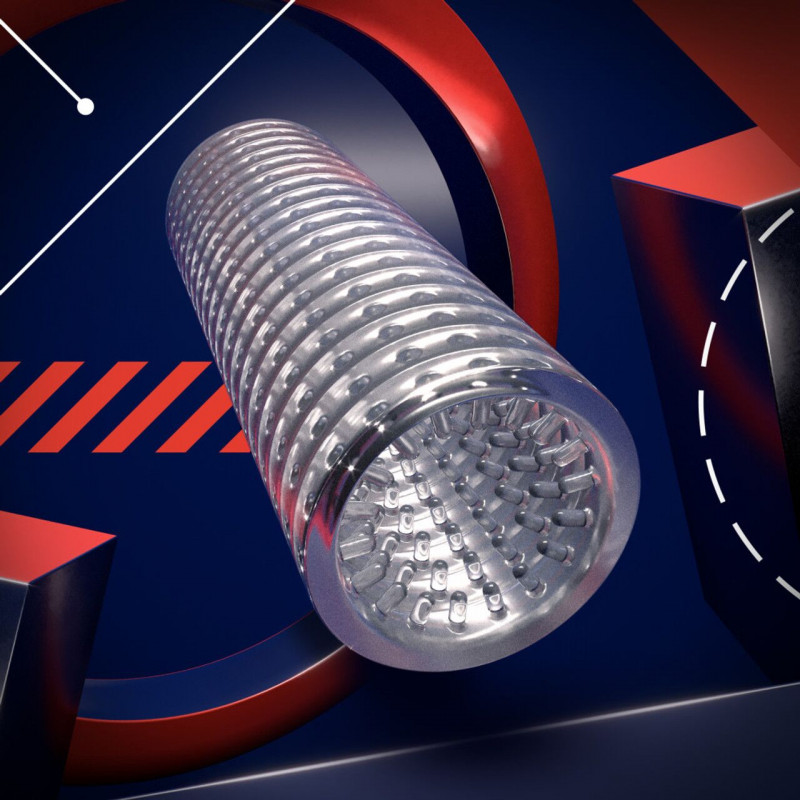 Мастурбатор Blush Rize Strokez Clear: вид збоку, демонстрація форми