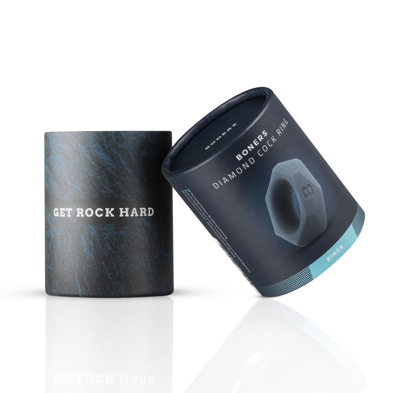 Ерекційне кільце Boners Diamond Cock Ring Grey, вигляд збоку, текстура матеріалу