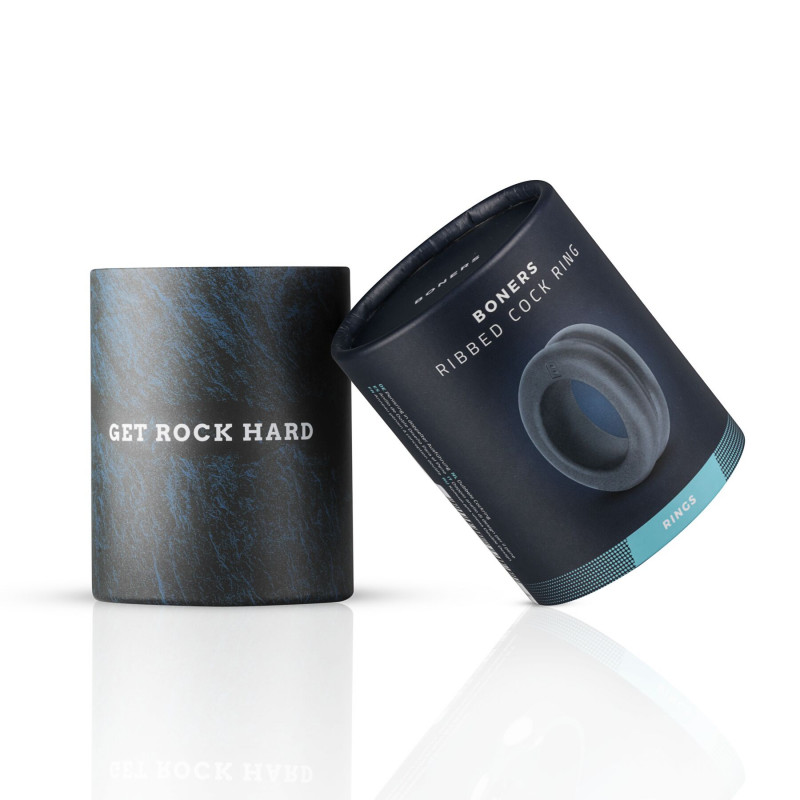 Упаковка ерекційного кільця Boners Double Design, з логотипом бренду, вид збоку