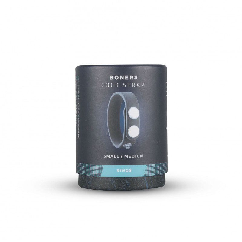 Ерекційне кільце Boners Cock Strap S/M у заводській упаковці, вигляд збоку