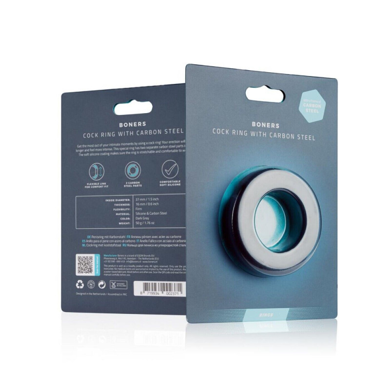 Ерекційне кільце Boners Cock Ring With Steel Core, використання, стильний дизайн, для пар