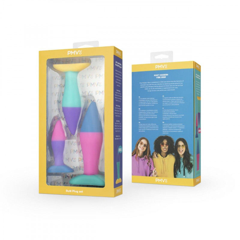 Порівняння розмірів анальних пробок PMV20 Koda: 2,9 см, 3,9 см, 5 см