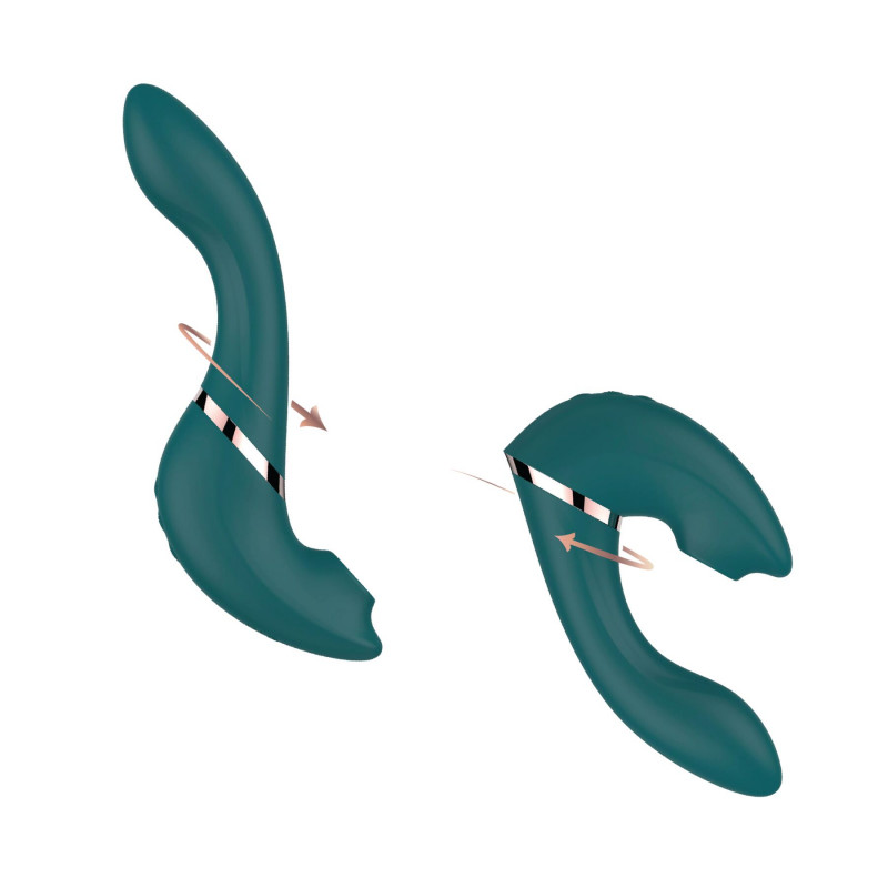 Вібратор Swan The Monarch Teal в дії, демонстрація вакуумної стимуляції