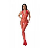 Бодистокинг Passion BS100 One Size, red, с декоративным швом и доступом