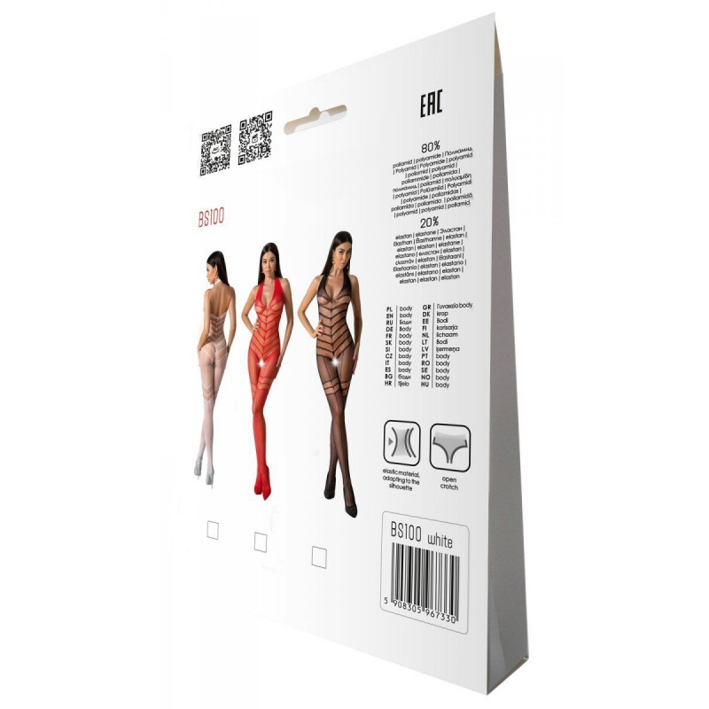 Бодістокінг Passion BS100 white: загальний вигляд та еластичність матеріалу