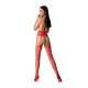 Детальний вигляд квіткового візерунка на червоних колготках-бодістокінг Passion S030