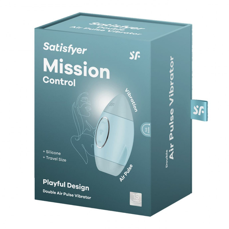 Satisfyer Mission Control Blue: вакуумний стимулятор в дії, яскравий та інтуїтивно зрозумілий інтерфейс