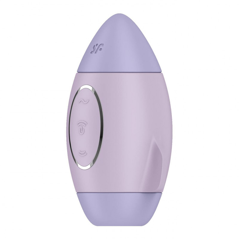 Детальний вигляд силіконової текстури вакуумного вібратора Satisfyer Mission Control Violet