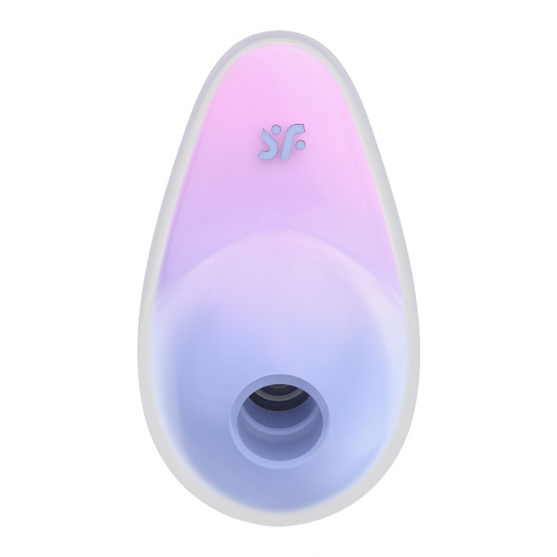 Satisfyer Pixie Dust Violet/Pink збоку, демонструє вигнуту ергономічну форму та м'який силіконовий наконечник
