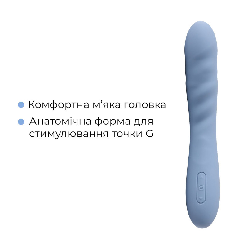 Смарт-вібратор Svakom Ava Neo Cornflower Blue: деталі управління, кнопки, індикатори