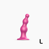 Насадка на страпон Strap-On-Me Dildo Plug Beads Framboise Metallic L