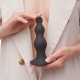Насадка для страпона Strap-On-Me Dildo Plug Beads Black XL, акцент на бісер