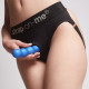 Насадка для страпона Strap-On-Me Dildo Plug Balls Blue Metallic XXL - показана в контексті використання