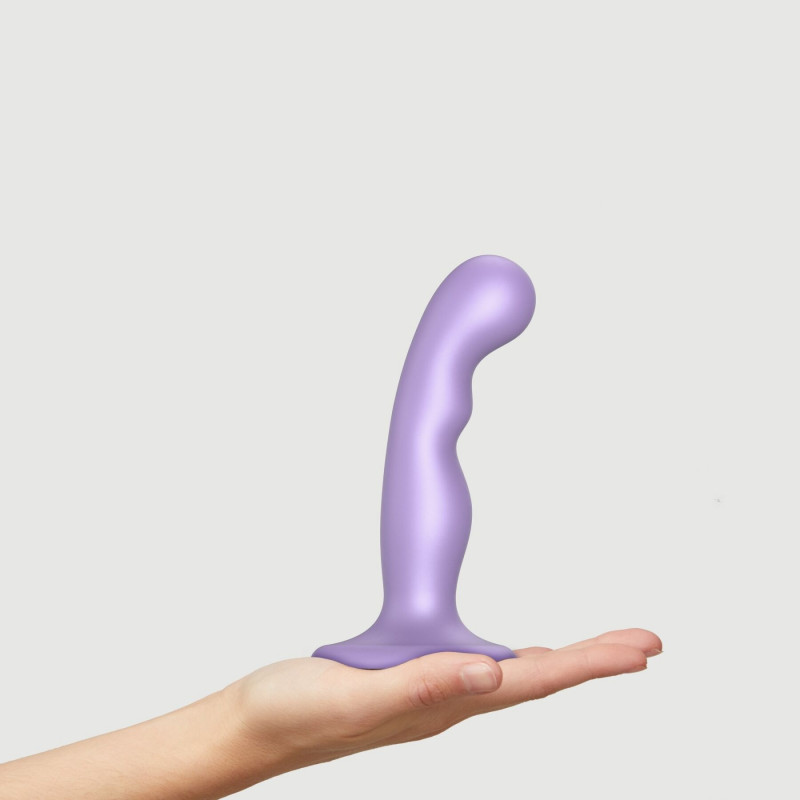 Насадка для страпона Strap-On-Me Dildo Plug Lilas Metallic S - вигляд збоку, вигнута форма