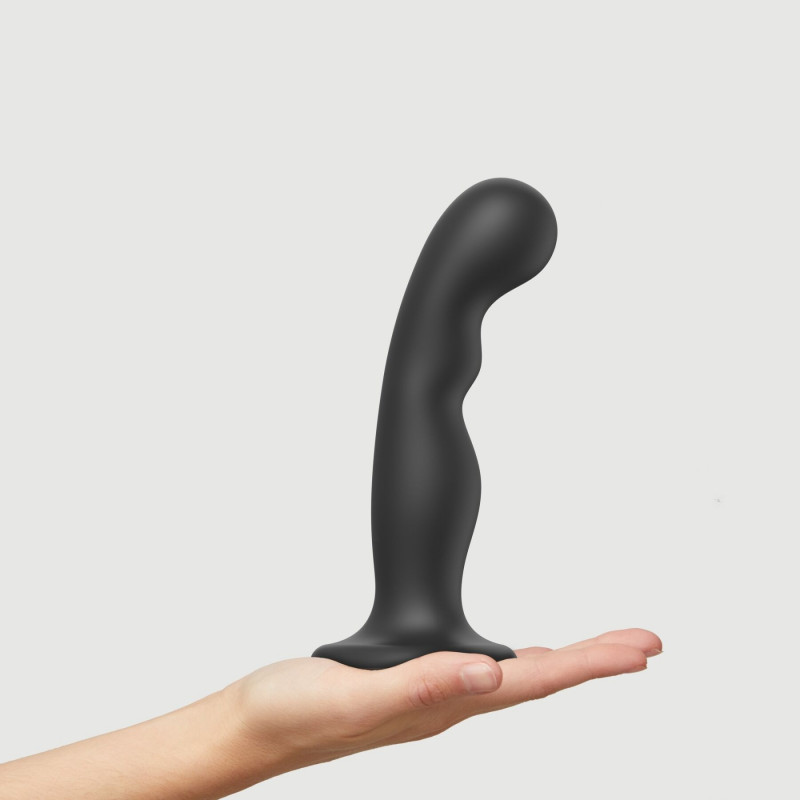 Насадка для страпона Strap-On-Me Dildo Plug Black L - детальний вигляд збоку, вигнута форма