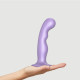 Насадка для страпона Strap-On-Me Dildo Plug P&G Lilas Metallic L - вид збоку, що демонструє витончені вигини та оптимальний розмір.