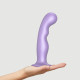 Насадка Strap-On-Me Dildo Plug Lilas Metallic XXL, вид збоку, детальний контур