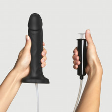 Фалоімітатор Strap-On-Me Squirting Cum Dildo Realistic Black, діам. 3,9 см, силікон — Keks-Hub