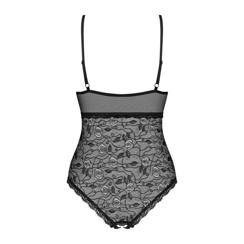 Деталь крою мереживної боді Obsessive 818-TED-1 teddy XS/S, чорне
