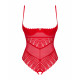 Червоне боді Obsessive Ingridia crotchless teddy XL/2XL, текстура тканини