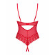 Деталі червоного боді Obsessive Ingridia crotchless teddy XL/2XL, пояс