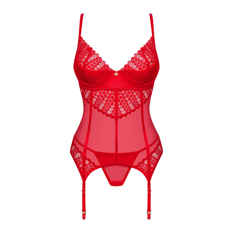 Текстура тканини: блискучий червоний матеріал комплекту Obsessive Ingridia