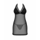Пеньюар Obsessive Medilla chemise & thong M/L збоку - витончений крій та грайливі вирізи, що спокушають