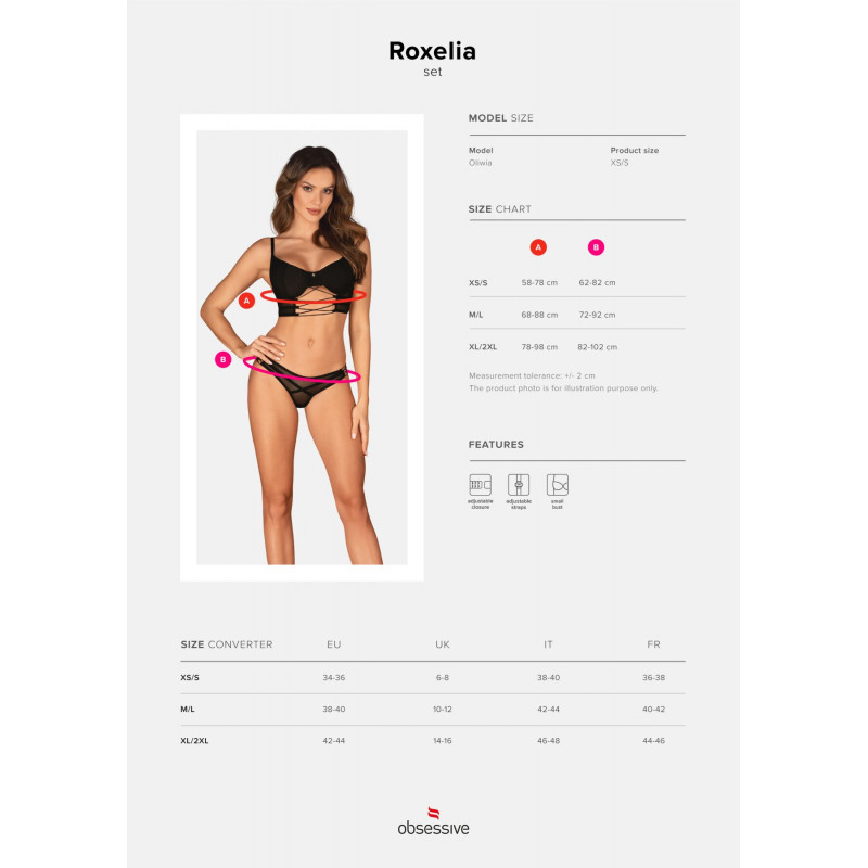 Комплект Obsessive Roxelia 2-pcs set XS/S – упаковка для безпечного зберігання