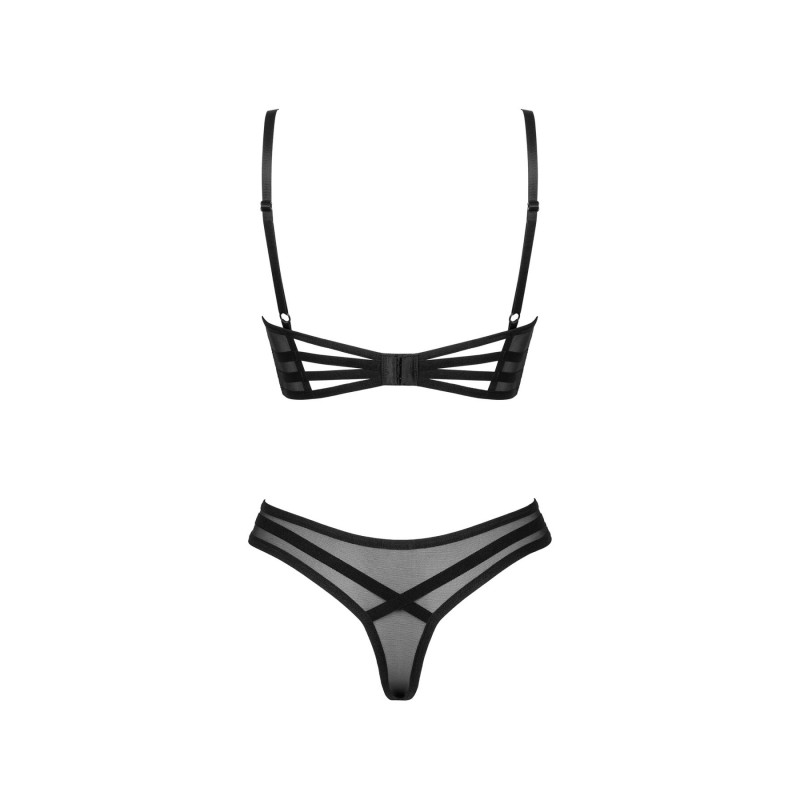 Obsessive Roxelia 2-pcs set XL/2XL: текстура м'якого мережива, матеріал комплекту