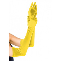Перчатки атласные Leg Avenue Extra Long Satin Gloves, желтые, One Size