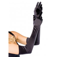 Рукавички атласні довгі Leg Avenue Extra Long Satin Gloves, One Size, чорні