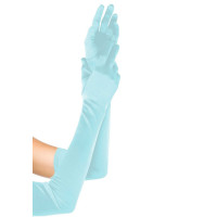 Перчатки атласные Leg Avenue Extra Long Satin Gloves, голубые, One Size