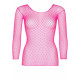 Текстура сітчастого матеріалу топа Leg Avenue Long Sleeves T-Shirts Neon Pink, крупний план