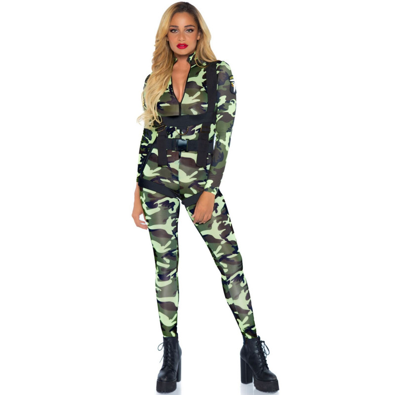 Деталі еротичного костюма десантниці Leg Avenue Pretty Paratrooper XL, якісна текстура тканини