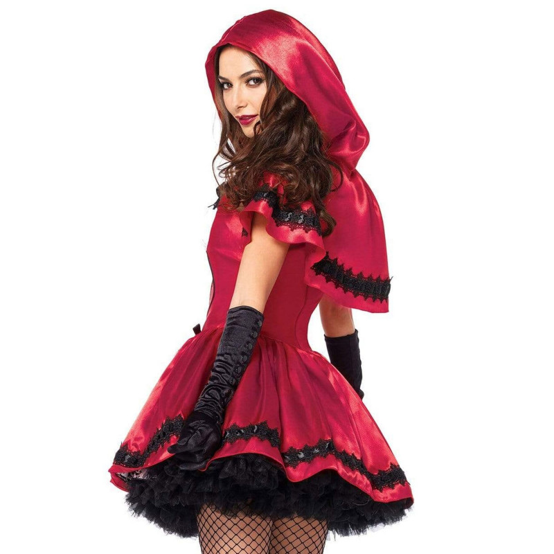 Еротичний костюм Червоної Шапочки Leg Avenue Gothic Red Riding Hood XL, вид збоку, акцент на крій сукні