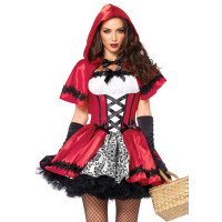 Еротичний костюм Червоної Шапочки Leg Avenue Gothic Red Riding Hood XL, сукня, накидка