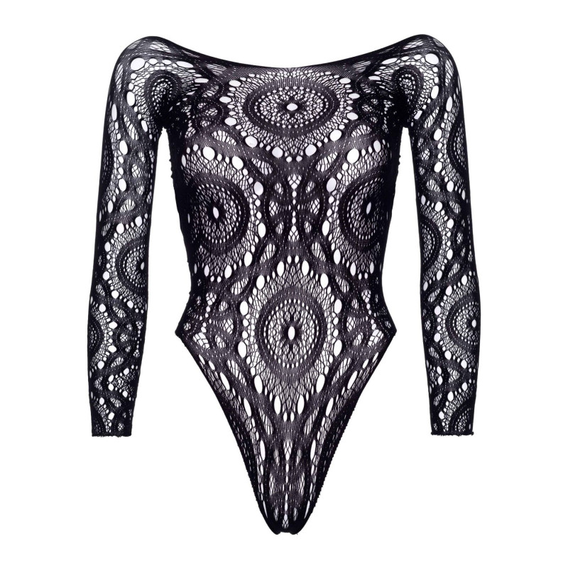 Упаковка бренду Leg Avenue з чорним бодістокінгом Snap Crotch Thong Back Teddy (M/L)