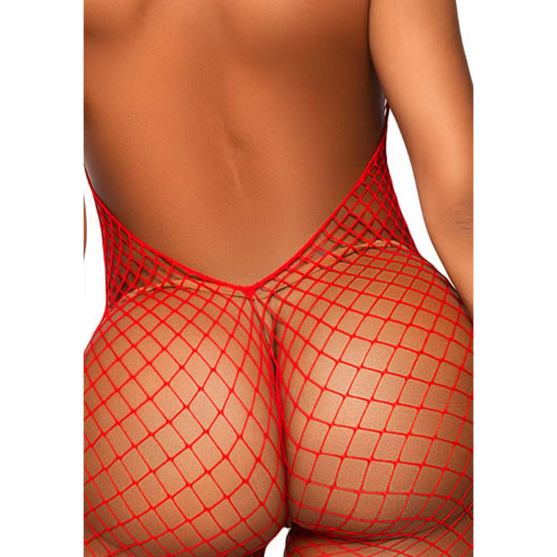 Бодістокінг Leg Avenue Racer neck Red L/XL – ідеальний для створення спокусливих образів