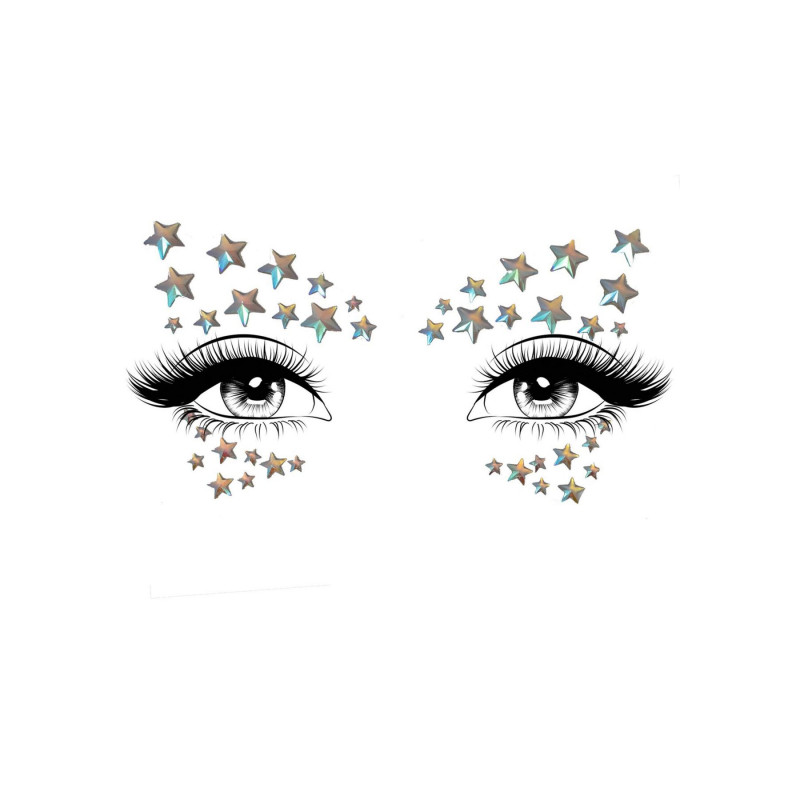 Упаковка наклейок на тіло Leg Avenue Celeste face jewels sticker, що світяться в темряві
