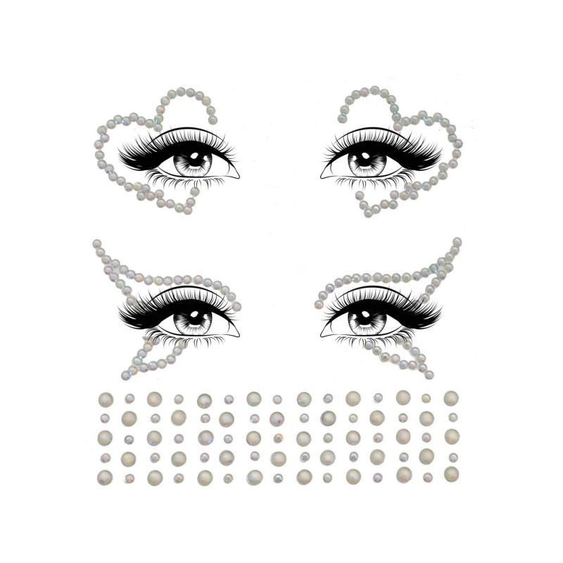 Боковой вид украшения для тела Leg Avenue Ayla face jewel sticker, демонстрация текстуры