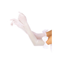 Довгі напівпрозорі рукавички Leg Avenue Opera length bow top gloves White