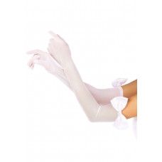 Довгі напівпрозорі рукавички Leg Avenue Opera length bow top gloves White