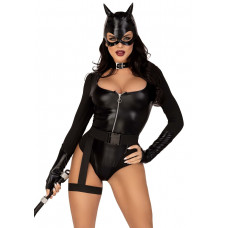 Боді-кішечка Leg Avenue Fierce Feline M з поясом і маскою — Keks-Hub