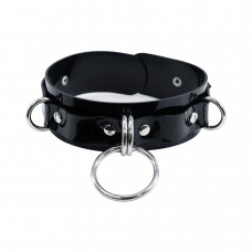 Нашийник фіксуючий Feral Feelings D-Rings, Чорний — Keks-Hub