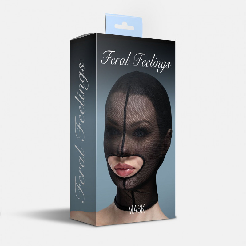 Маска сітка Feral Feelings Hood Mask Black, вид збоку, чорний колір