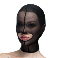 Маска сітка Feral Feelings Hood Mask Black із відкритим ротом
