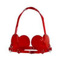 Лиф Feral Feelings Hearts Bra Red Transparent