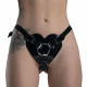Трусики Feral Feelings Hearts Strap-on Belt Black збоку