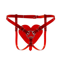 Трусики Серце для страпону Feral Feelings Hearts Strap-on Belt Red Transparent