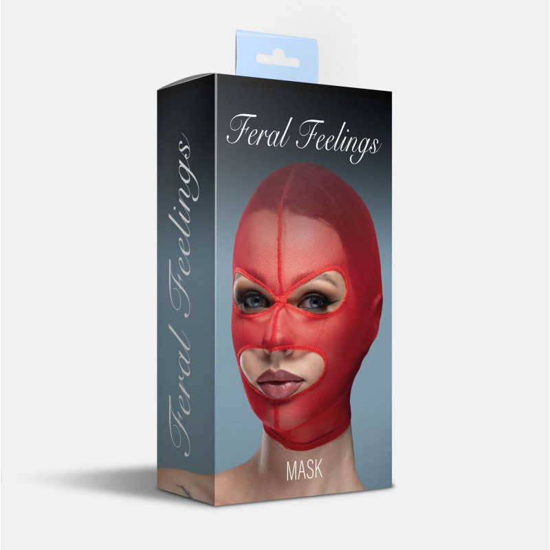 Маска сітка Feral Feelings Mask Red червона, вид збоку, деталі конструкції